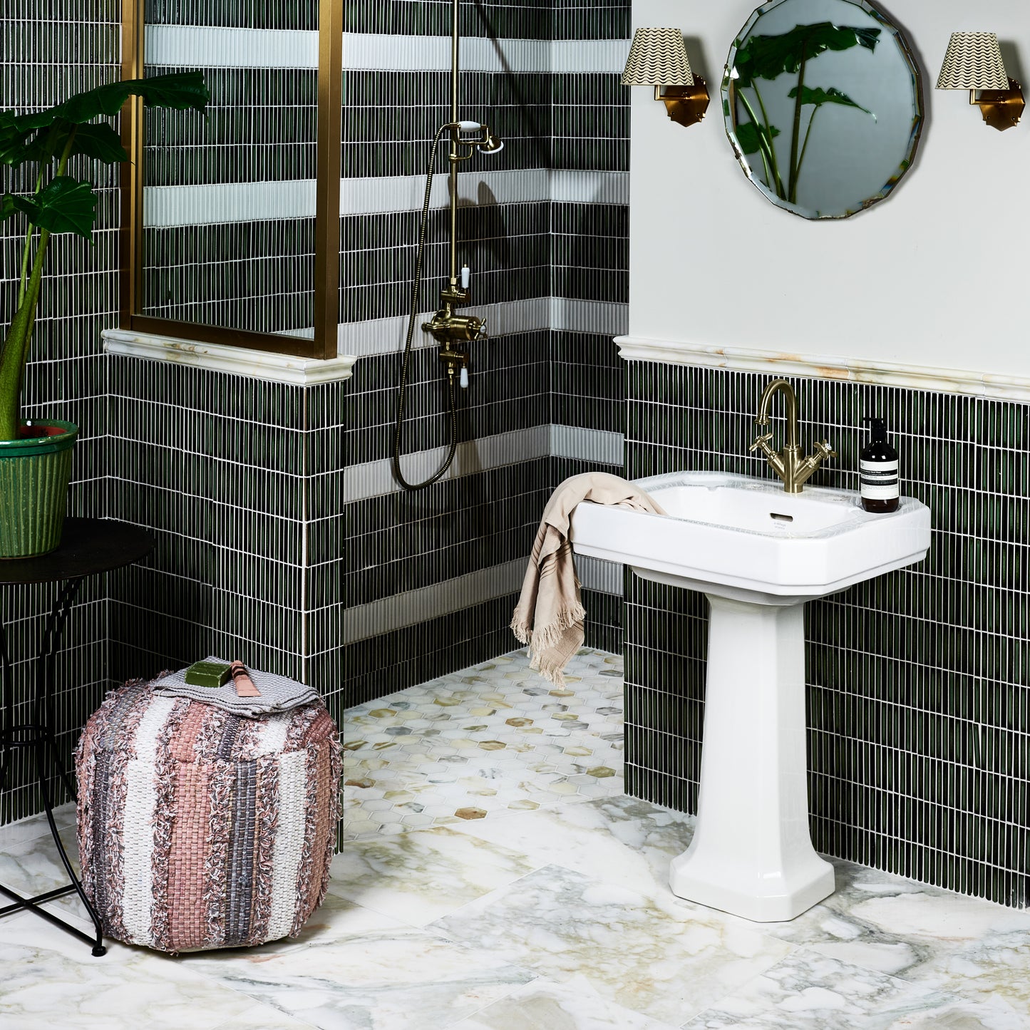 Bamboo Lustre Porcelain Mosaic - Forest