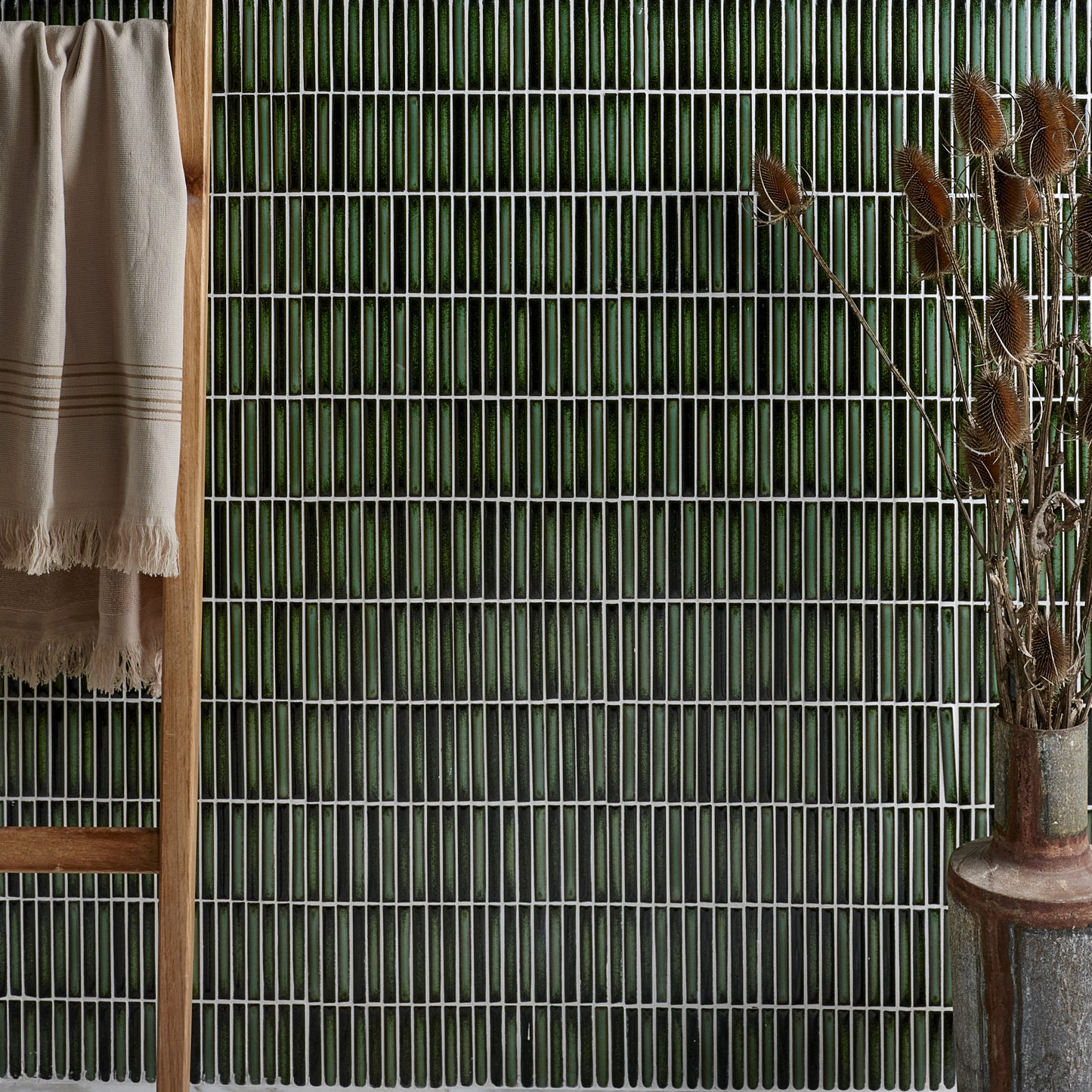 Bamboo Lustre Porcelain Mosaic - Forest