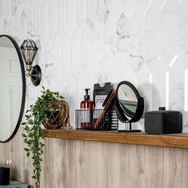 Pickett Bevelled Tiles - Carrara Marble