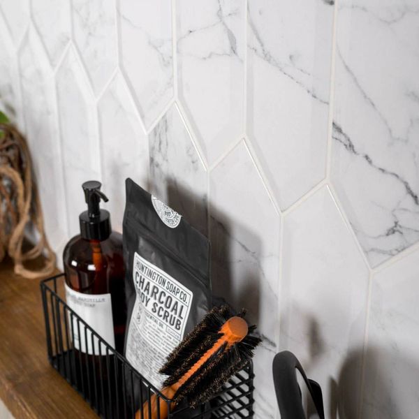 Pickett Bevelled Tiles - Carrara Marble
