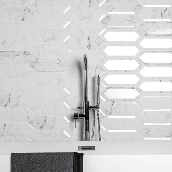 Pickett Bevelled Tiles - Carrara Marble