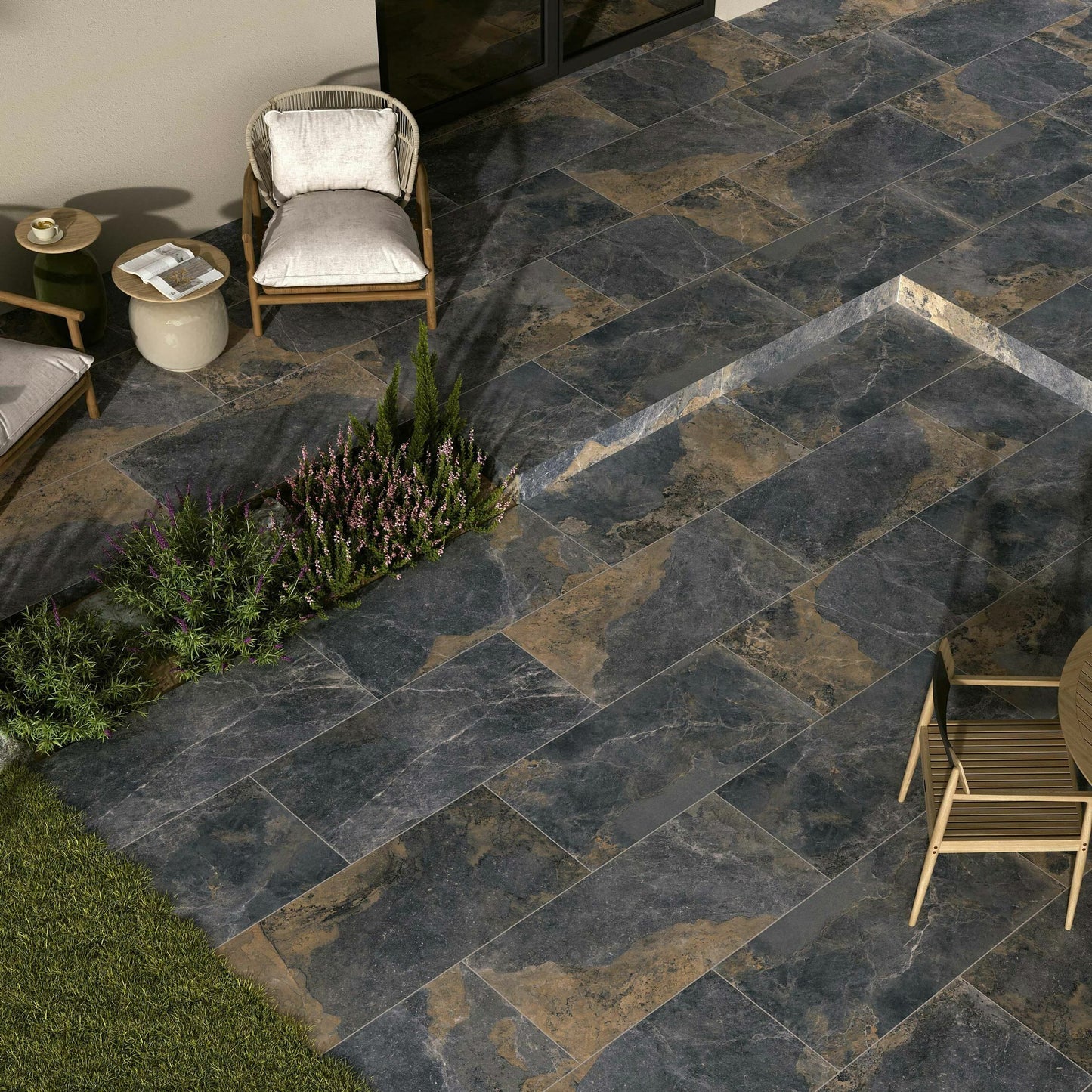 Strato Porcelain 20mm - Black Slate Effect