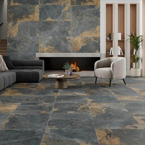 Strato Porcelain 10mm - Black Slate Effect