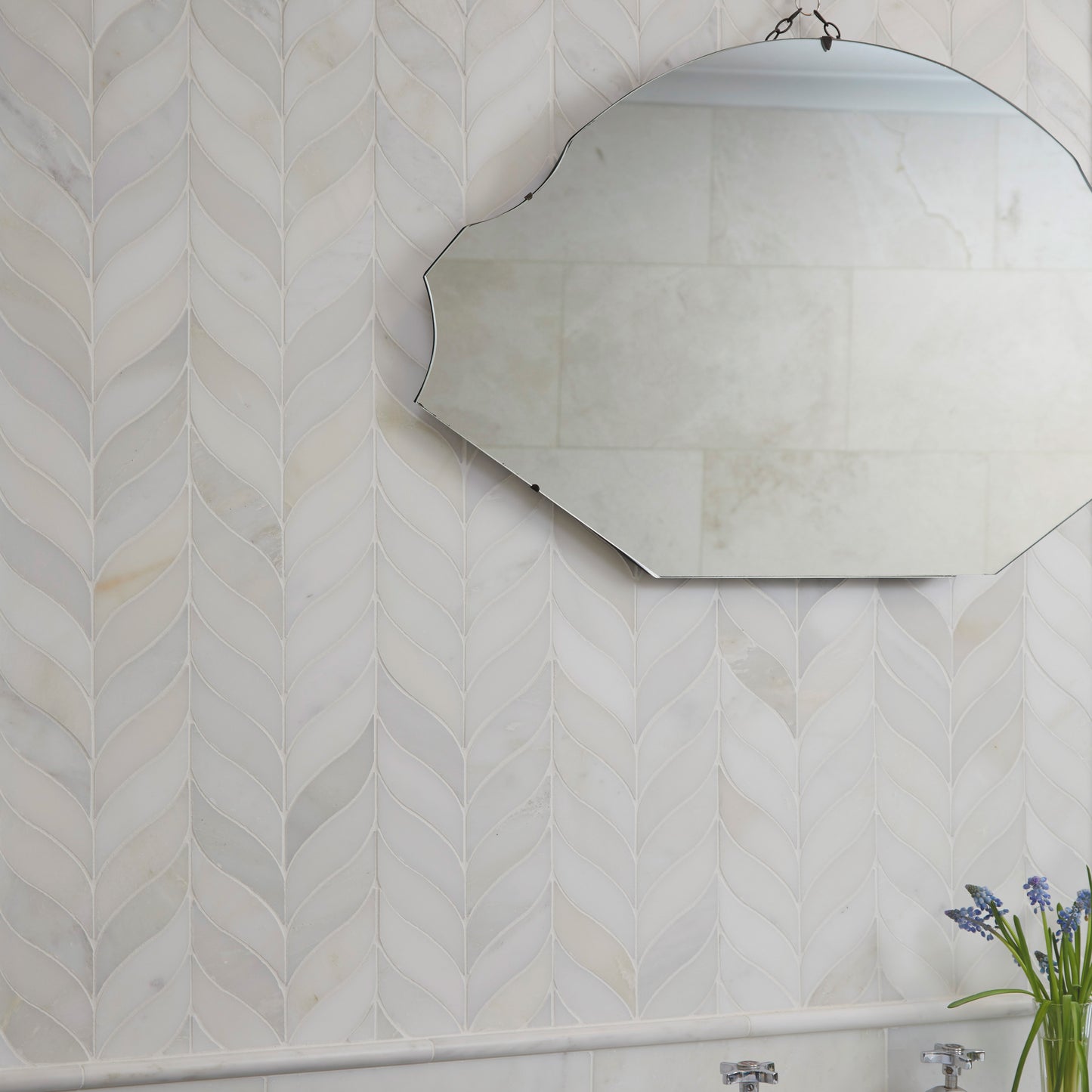 Zen Marble Leaf Mosaic