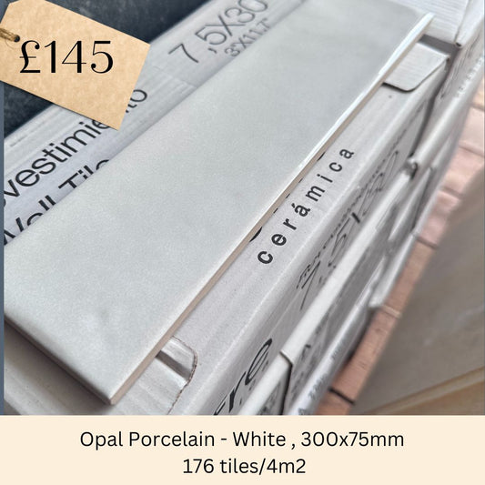 OUTLET Opal Porcelain Tiles - White
