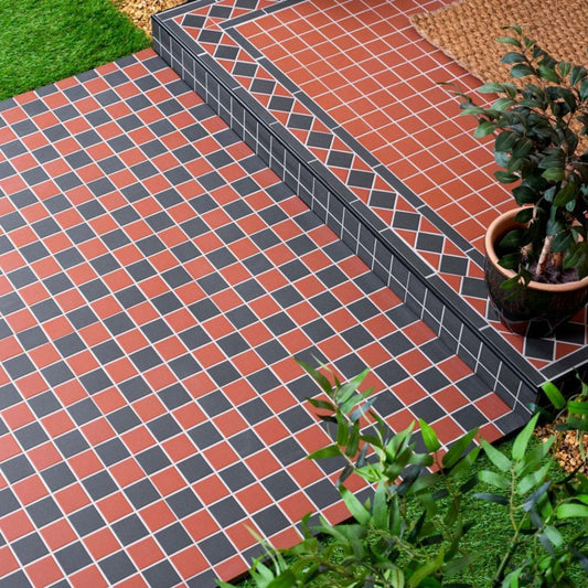 Victorian Red & Black Mosaic
