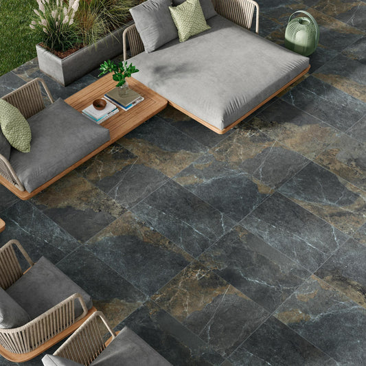 Strato Porcelain 20mm - Black Slate Effect