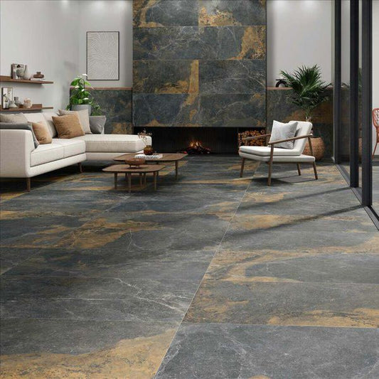 Strato Porcelain 10mm - Black Slate Effect