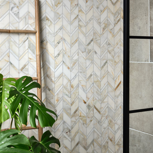 Palazzo Oro Chevron Marble Mosaic