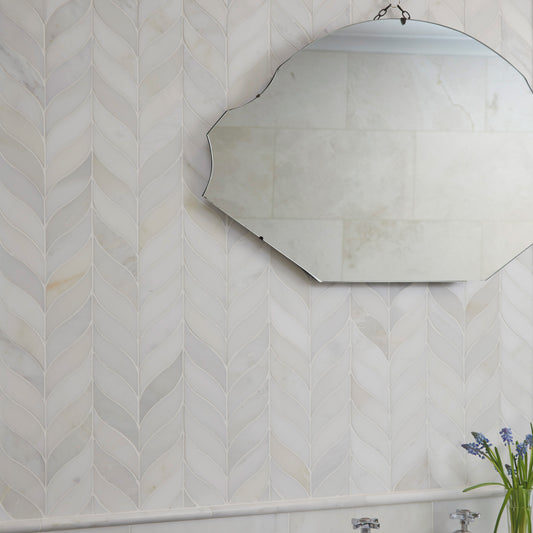 Zen Marble Leaf Mosaic
